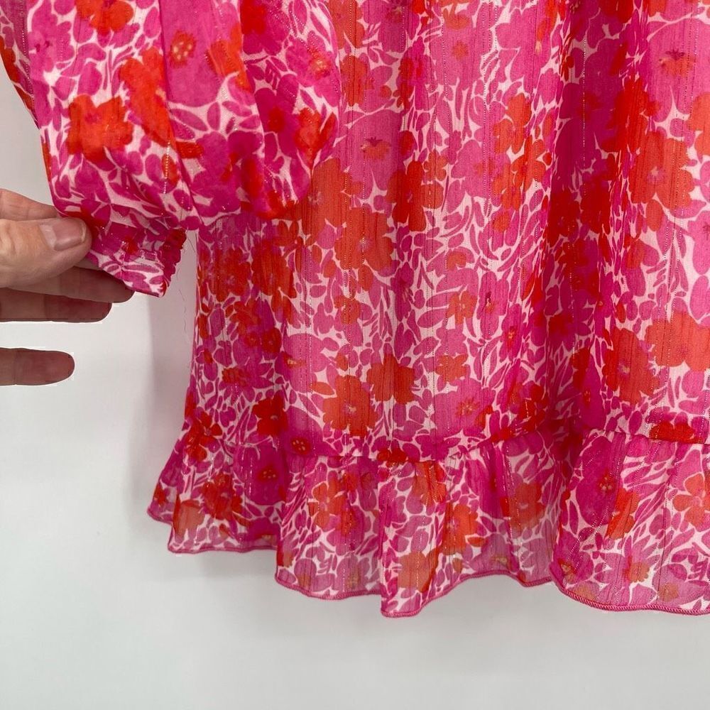 Aakaa floral plunge ruffle dress Sz S - Picture 5 of 10